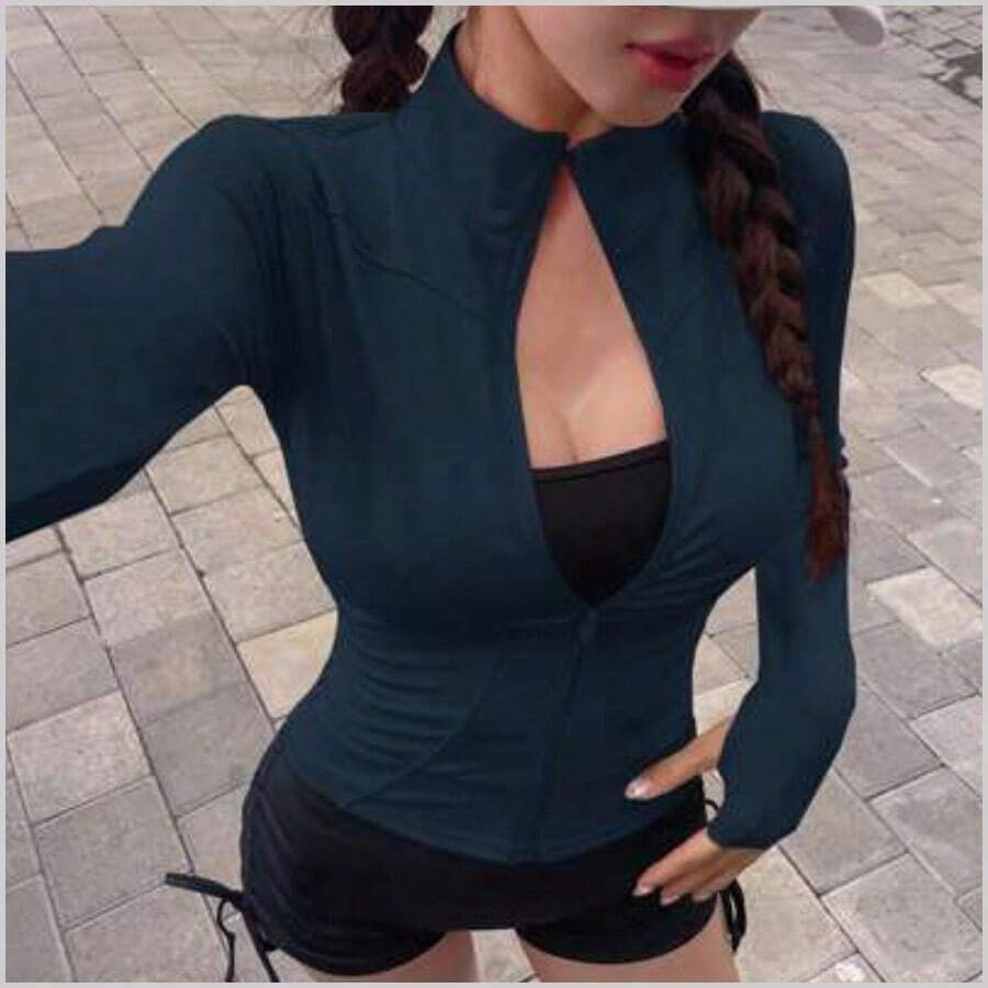Women Coats - Navy Blue - View 1