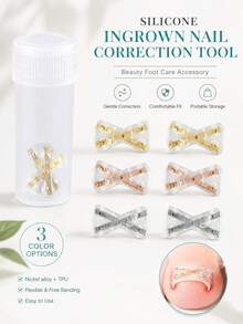 1pc X-Shaped Toenail Corrector Clip, Nickel Alloy & TPU Material Nail Correction Bracket, Flexible Invisible Nail Lift Patch, Suitable For Curved Toenails, Portable Foot Care Pedicure Tool, Suitable For Wearing Shoes And Daily Walking - Multicolor - View 4