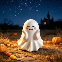 5pcs Cute Ghost Mini Figurines, Mini Spooky Desktop Decorations For Halloween Party Table Decor, Halloween Tiered Tray Decor, Ghost Lover Gift, Car Console Decor, Office Desk Decor, Unique Halloween Gift Choice - Multiple Styles - View 4