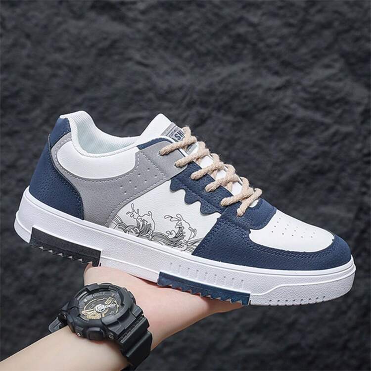 ISPORTE Zapatillas Deportivas Hombre 2026 Nuevos Zapatos Casuales Modernos y Versátiles Suela Gruesa Antideslizantes Transpirables Multifuncionales para Exteriores Deportes de Caminata - Azul Marino - Añade 5