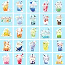 50/100pcs Cute Bubble Tea Stickers, Suitable For Water Bottles, Laptops, Skateboards, Phones, Waterproof Material, Suitable For Teenagers, Adults, Also For School Supplies And Back To School Season - Multicolor - View 4