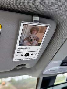 1pc Personalized Car Sun Visor Photo Frame Clip, Customized Photo Car Decor, Couple Gift, Cute Pet, Wallet Photo Frame, Durable & Fashionable, Car Accessories, Car Sun Visor, Vehicle Accessories, Fashionable Clip Design - A - View 4
