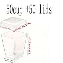 100/50/30/25/10/5pcs European Minimalist Square Mousse Cups, Square Transparent Cup Body With Clean Lines, High-Transparency Material Clearly Displays Rich Dessert Layers. Suitable For Pudding, Fruit Desserts, Yogurt Snacks, Perfect For Dessert Shops, Home Afternoon Tea, Themed Cold Buffet Parties, Creating Exquisite And Eye-Catching Food Presentation Effects. - Clear - View 17