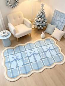 1pc Pink Bow Cream Style Decorative Rug, Bedroom Decor, Small Rug, Carpet, Home Decor, Living Room Rug, Living Room Small Rug, Bedroom Rug, Living Room Home Decor, Outdoor Rug, Washable Rug - Multicolor 11 - View 3