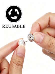 1pc Detachable No-Sew Brooch Button, Metal Pearl Pin, Suitable For Shirts, Weddings, Banquets, Daily Wear, Men's And Women's Fashion Accessories, Durable Shoe Decor Buckle - Multiple Styles - View 7