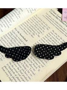 1 Pair Polka Dot Angel Wing Hair Clips, Fabric Soft Cute Side Clips, Sweet Girl Bangs & Loose Hair Clips, Atmospheric Hair Accessory, Random Color - Color: Random - View 8