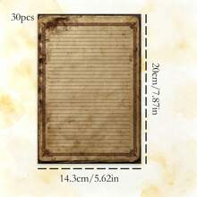 Vintage Series Letter Paper, 30 Sheets/Pack, High-Quality Paper, Artistic Vintage Design, Multi-Purpose Letter Paper - Rectangle - View 17