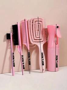 5pcs/4pcs/2pcs Comb Set, Hairbrush Set, 6.8oz/200ml Continuous Fine Mist Spray Bottle, Suitable For Children And Girls Hair, Fun Combs, Rat Tail Comb Edge Comb, Suitable For Children Hair Styling And Hairdresser Use - Multicolor - View 3