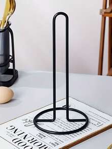 Easy-To-Use Wrought Iron Vertical Paper Towel Holder, Home Kitchen Dining Table Countertop Roll Paper Storage Rack, Stable Round Base Creative Desktop Paper Towel Holder, Suitable For Kitchen Paper Rolls - Multicolor - View 5