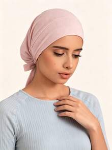1 chiếc mũ beanie khăn quàng cổ nữ màu trơn, dây chun co giãn, có thể điều chỉnh - A-Tuyết Nha (Bản nâng cấp) - Xem 4