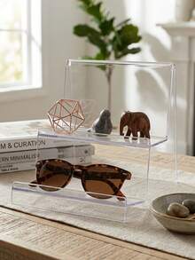 1pc Transparent Acrylic Cosmetic Display Stand, Multi-Functional Wallet Storage Rack, Office Desk Organizer, Handbag And Phone Holder, Desktop Perfume And Lipstick Display Rack, Store Shelf, Jewelry And Mini Doll Display Box - Clear - View 9