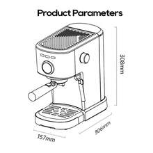 HiBREW H5A Semi-Automatic Espresso Machine, 1.2L Large Capacity Removable Water Tank, Easy To Clean, Visual Temperature Gauge, One-Touch Extraction, User-Friendly, 51mm Comfortable Handle, Stainless Steel Body - EU F Type Plug(220-240V) - View 10