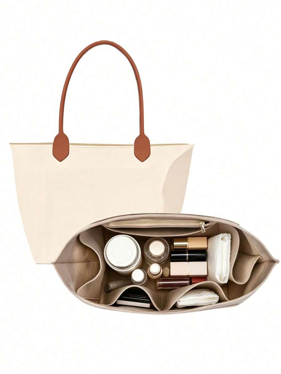 Inner Organizer Bag For Handbag, Premium Felt Material, With Small, Medium, And Large Storage Compartments And Multiple Pockets - Multicolor - View 1