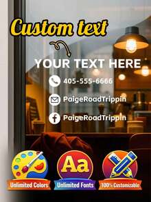 Custom Business Car Decal, Personalized Vinyl Vehicle Sticker With Name, Phone Number & Social Media, Contact Information Decal For Car, Truck & Van, Waterproof Business Advertising Sticker, Small Business Branding & Marketing - Multicolor - View 6