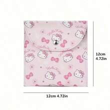 SANRIO Hello Kitty Portable Storage Bag, Sanitary Storage Pouch, Travel Multi-Functional Organizer, Makeup Bag, Essential For Travel And Outings - Multicolor - View 6
