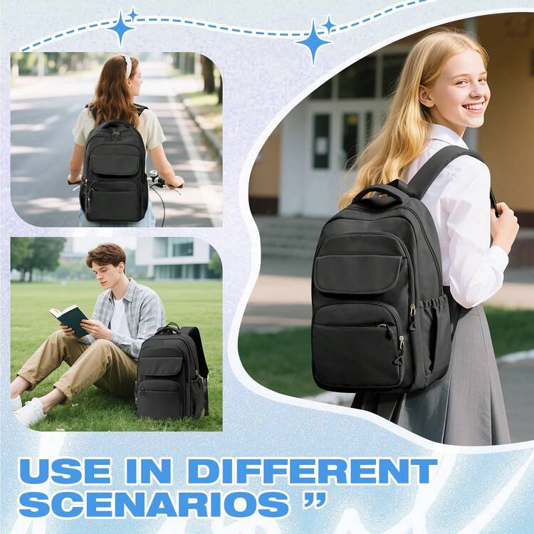 Large Capacity Student Backpack, Travel Backpack Suitable For Girls And Boys, 15.6 Inch Laptop Backpack With Multiple Pockets, Casual Daily Backpack With Luggage Strap, Work School Travel Backpack, Cute Boy Girl Student Backpack, Teen Girl Casual Backpack - Multicolor - View 10