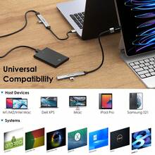 USB 3.0 Hub WAVLINK, 4-Port USB Splitter With 1x 5Gbps + 3x 480Mbps, Aluminum Ultra-Slim Portable Adapter For Laptops/PCs, Plug & Play - View 4