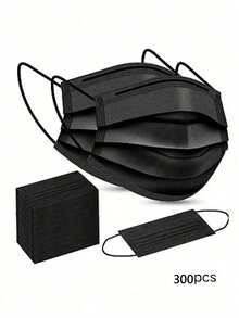 Adult Disposable 3-Ply Face Masks, Black, Breathable & Comfortable, Suitable For Daily Use, Mask, Face Shield - Black - View 8
