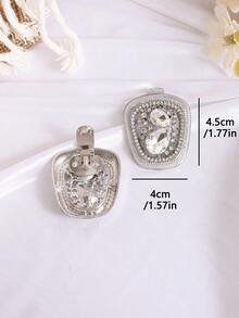 Removable Metal Shoe Flower Buckle Rhinestone Decor Accessories For Sandals Shoe Surface Repair Parts - Silver - View 2