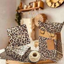 20pcs Leopard Print Wrapping Paper, 19.7 Inch X 13.8 Inch Paper For DIY, Gift Artwork And Flower Packaging - View 4