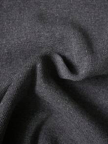 Minimalist Solid Color Slim Fit Knit Sweater, Grey Full Body Vertical Ribbed Texture, Regular Shoulder Long Sleeve Ribbed Neckline, Versatile Daily Pullover Sweater, Suitable For Office, Casual Outings, Dates - Grey - View 11