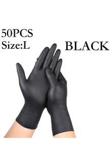 4/50/100pcs Disposable Nitrile Gloves, Powder-Free Durable, Latex-Free, Suitable For Home And Kitchen Cleaning, Kitchen, Bathroom, Toilet, Living Room Housework, Painting Work And Outdoor Travel Multi-Purpose Gloves (Bagged) - Black - View 10