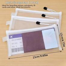 1/3/6pcs File Sorting Bag, Portable International Travel ID Card, Boarding Pass Card Box, Protective Passport Storage Bag - Transparent - View 3