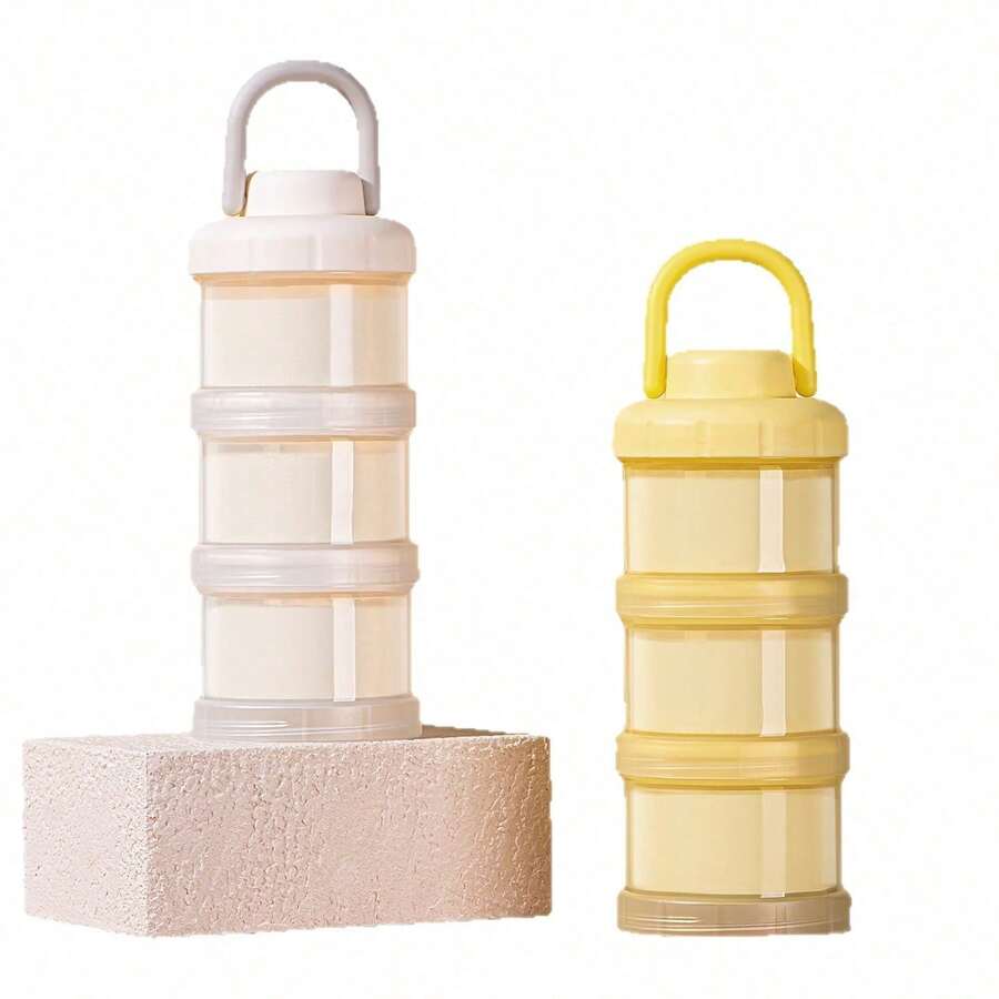 3-Layer Baby Formula Dispenser Portable Travel Detachable Newborn Baby Large Capacity Airtight Storage Container With Compartments