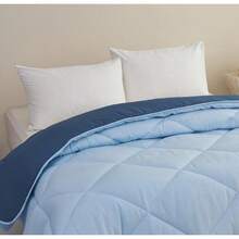 Soft Quilted Polyester Comforter With Reversible Design And Diamond Stitching, Comfortable Bed Filling, Available In Sizes 180x240cm, 220x240cm, And 240x260cm - Blue - View 13