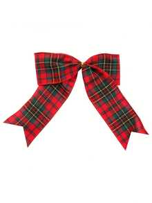 63mm Wide Plaid Lace Ribbon, Autumn Tones, With Bendable Metal Edge, Easy To Shape. Suitable For Thanksgiving And Halloween Wreaths, Gift Wrapping And DIY Crafts, Perfect For Wreath Making, Home Decor And Gift Wrapping. - Red Plaid Style - View 6