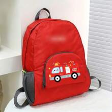 1pc Multifunctional Large Capacity Backpack, Car Design, Suitable For Hiking, Outdoor Activities, Fitness, School And Travel, Lightweight, Foldable, Equipped With Dual Zippers And Printed Design, Large Capacity Storage Bag - Multicolor - View 14