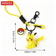 MINISO Pokemon 皮卡丘 & 耿鬼包包掛飾鑰匙圈，附寶可球掛飾手腕帶，適用於手提包、背包、鑰匙，生日聖誕禮物 - 款式 1 - 查看 9