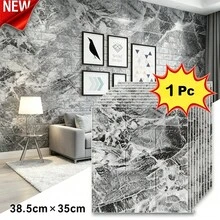 Thickened Waterproof 3D Self-Adhesive Wallpaper, Brick Pattern, 38cm X 35cm Wall Decor Sticker, Anti-Stain Anti-Collision, Suitable For Living Room, Kitchen And Bedroom Background, Multiple Colors Available - A - View 29