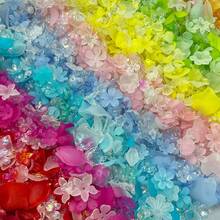 52g Mixed Style Multicolor Frosted Flower Leaf Acrylic Pendants For DIY Bracelets, Phone Charms, Keychains Handmade Craft Supplies - Multicolor - View 1