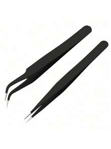 2pcs Stainless Steel Black Curved Nail Clipper & Straight Eyelash Curler Manicure & Eyelash Tool Set - Black - View 13
