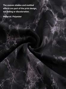 3pcs Black Marble Pattern Duvet Cover Set (1 Duvet Cover And 2 Pillowcases), Soft And Skin-Friendly, Suitable For All Seasons, Ideal For Home, Wedding And Other Occasions. - Black - View 5