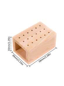 Beautizon Nailartlab 1Pc Nail Polish Head Storage Rack 18-Hole Desktop Drill Bit Display Rack, Japanese-Style Nail Tool Log Storage Tool, Salon Manicurist Essential Tool - Multicolor - View 6