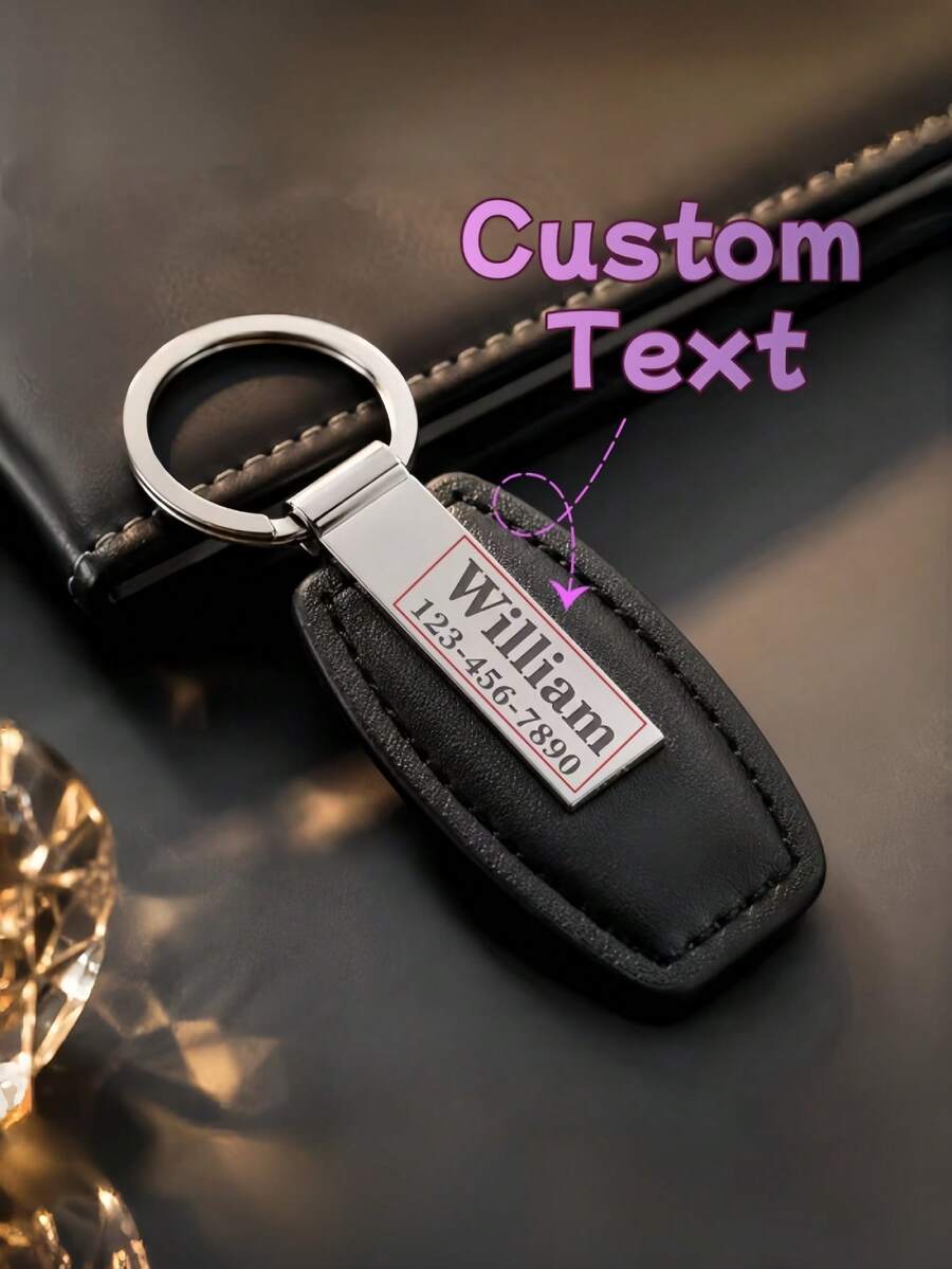 Custom Stainless Steel Keychain Engraved With Name And Phone Number, Christmas Thanksgiving Anniversary Gift For Husband Wife Couples - Multicolor - View 1