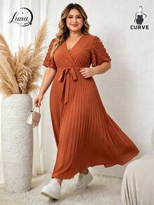 Plus Size Dresses - Orange - View 4