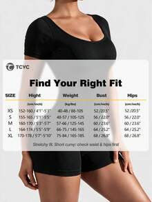 TCVC Women's Backless Short Sleeve Jumpsuit, Sexy Open Back Seamless Knitted , Comfortable Fabric For Indoor & Outdoor Sports, Yoga, Slimming Fit Shapewear Jumpsuit Black Summer - Black - View 2