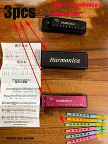 Portable 10-Hole C Key Chromatic Harmonica With Dust-Proof And Pressure-Resistant Protective Case, Suitable For Beginners Self-Study, Daily Practice And Performance, Creative Gift For Music Lovers - Multicolor - View 18