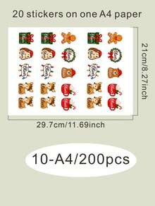 20-200pcs Custom Christmas Name Stickers, Personalized Gingerbread Stocking Tree Gift Labels, Festive Holiday Style, Customized Gift Stickers, Customizable Name Labels, Christmas Gift Wrapping Decor, Holiday Party Favors, Christmas Stickers - Style B - View 8