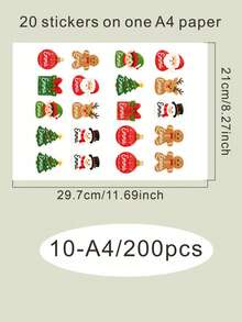20-200pcs Custom Christmas Name Stickers, Personalized Gingerbread Stocking Tree Gift Labels, Festive Holiday Style, Customized Gift Stickers, Customizable Name Labels, Christmas Gift Wrapping Decor, Holiday Party Favors, Christmas Stickers - Style a - View 13