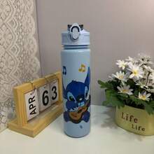 Disney 1pc Cute Cartoon Water Cups, Leak-Proof Plastic Sports Water Bottle, Cute Personalized Gift, Suitable For Outdoor Hiking, School, Office, Perfect Gift - Multicolor - View 8