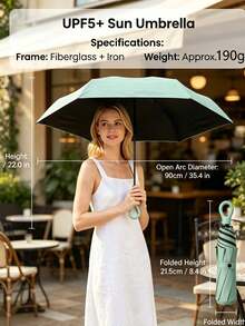 Hanging 5-Fold Mini Umbrella With Ring Buckle, Lightweight Portable Rain & Sun Umbrella, Suitable For Handbags, Backpacks And Outdoor Use - Multicolor - View 4