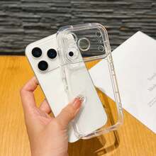 Clear Phone Case With Colored Bumper Compatible With IPhone 17Pro Max 17 16 15 14 13 12 11 Pro Max , Transparent Shockproof Reinforced Corner Protective Cover, Candy Color Slim Case - Clear - View 4