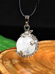 Natural Crystal Beads Pendant Crystal Round Beads Necklace Polished Mineral Specimen Craft Fashion Pendant Gift - Pendant - View 2
