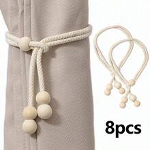 2/4pcs Wooden Bead Curtain Tiebacks, Adjustable Tension, Suitable For Living Room, Bedroom, Office, Outdoor And Other Curtain Tiebacks, Simple And Elegant, Beautiful And Fashionable Curtain Accessories - Curtain Tiebacks - View 13