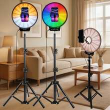 Borriig 300 LED Ring Light, Phone Ring Fill Light With Stand, USB Interface, Phone Live Streaming Makeup Beauty Light, Perfect Choice For Girls' Makeup And Selfie! Suitable For Selfie And Live Streaming (Black) - Music Rhythm Fill Light - View 7