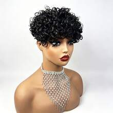 Real Human Hair Hair Topper, Fairy Style Short Hair With Bangs For Women, Clip-In Hair Piece, Unisex Clip-In Hair Topper Wig, Daily Wear Hair Piece - Multicolor - View 13